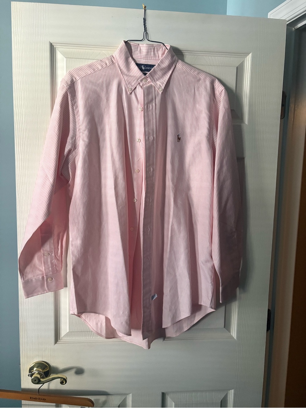 Ralph Lauren Light Pink Striped Button-Down Dress Shirt Size 16-33